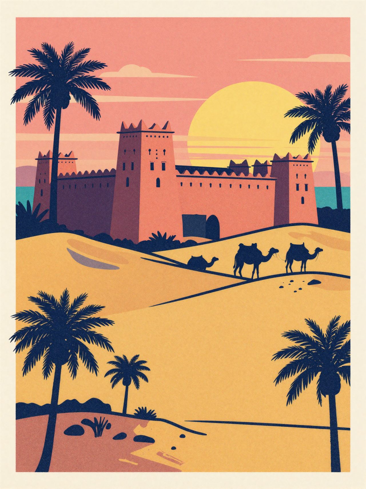 Spain, Portugal and Morocco tour - Moroccan kasbah at the edge of the desert