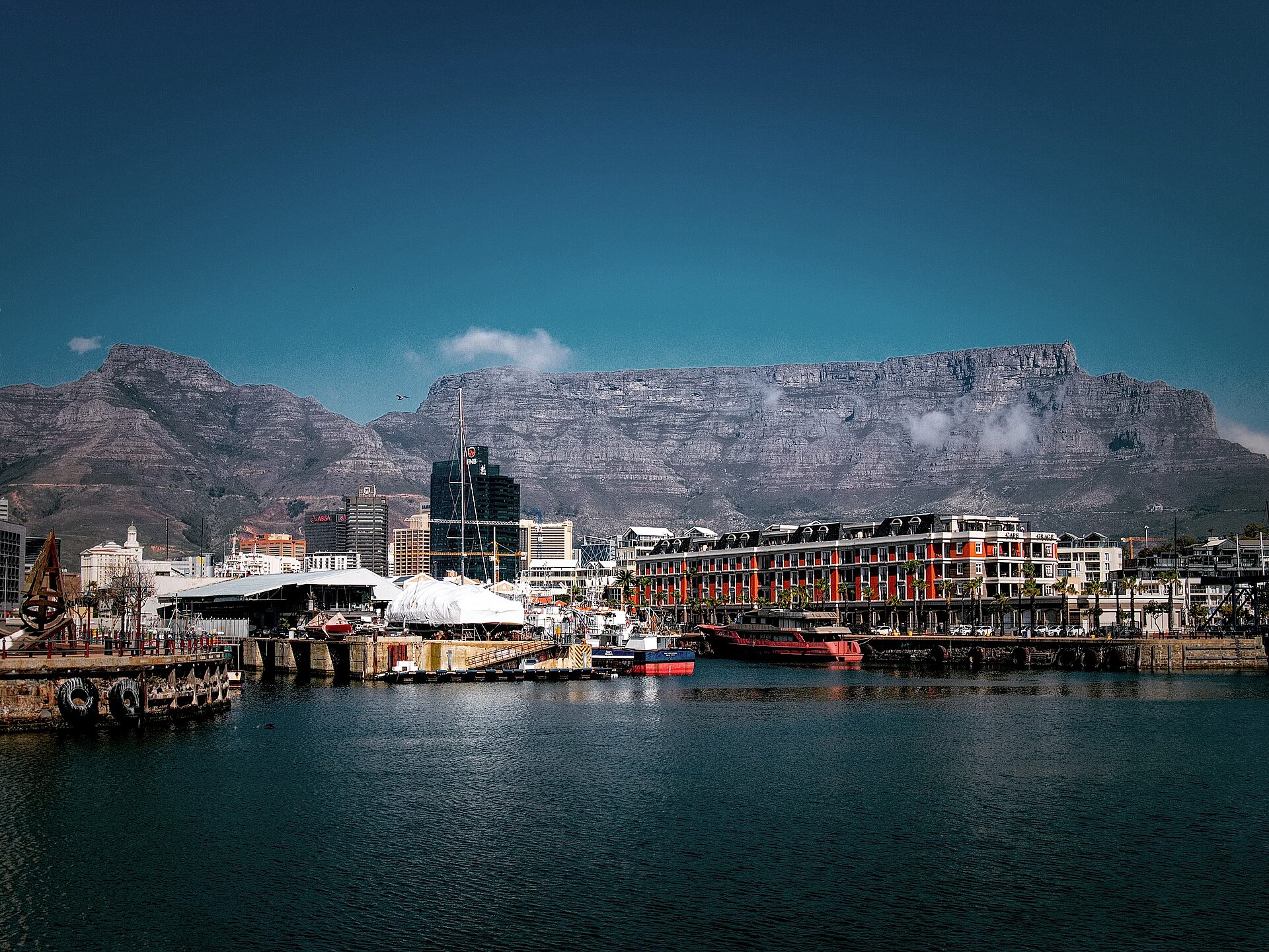 Table Mountain rising above Cape Town, South Africa